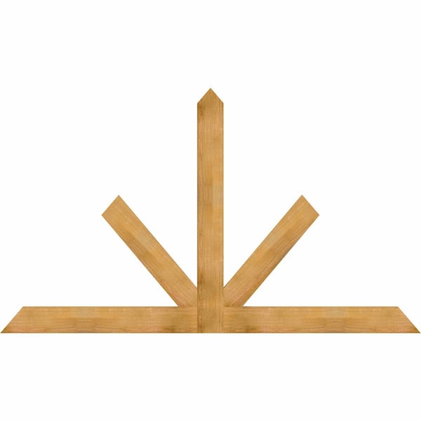 Ekena Millwork Saratoga Rough Sawn Timber Gable Bracket, Western Red Cedar, 96"W x 56"H x 2"D x 6"F, 14/12 Pitch GBW096X56X0206SAR00RWR - main